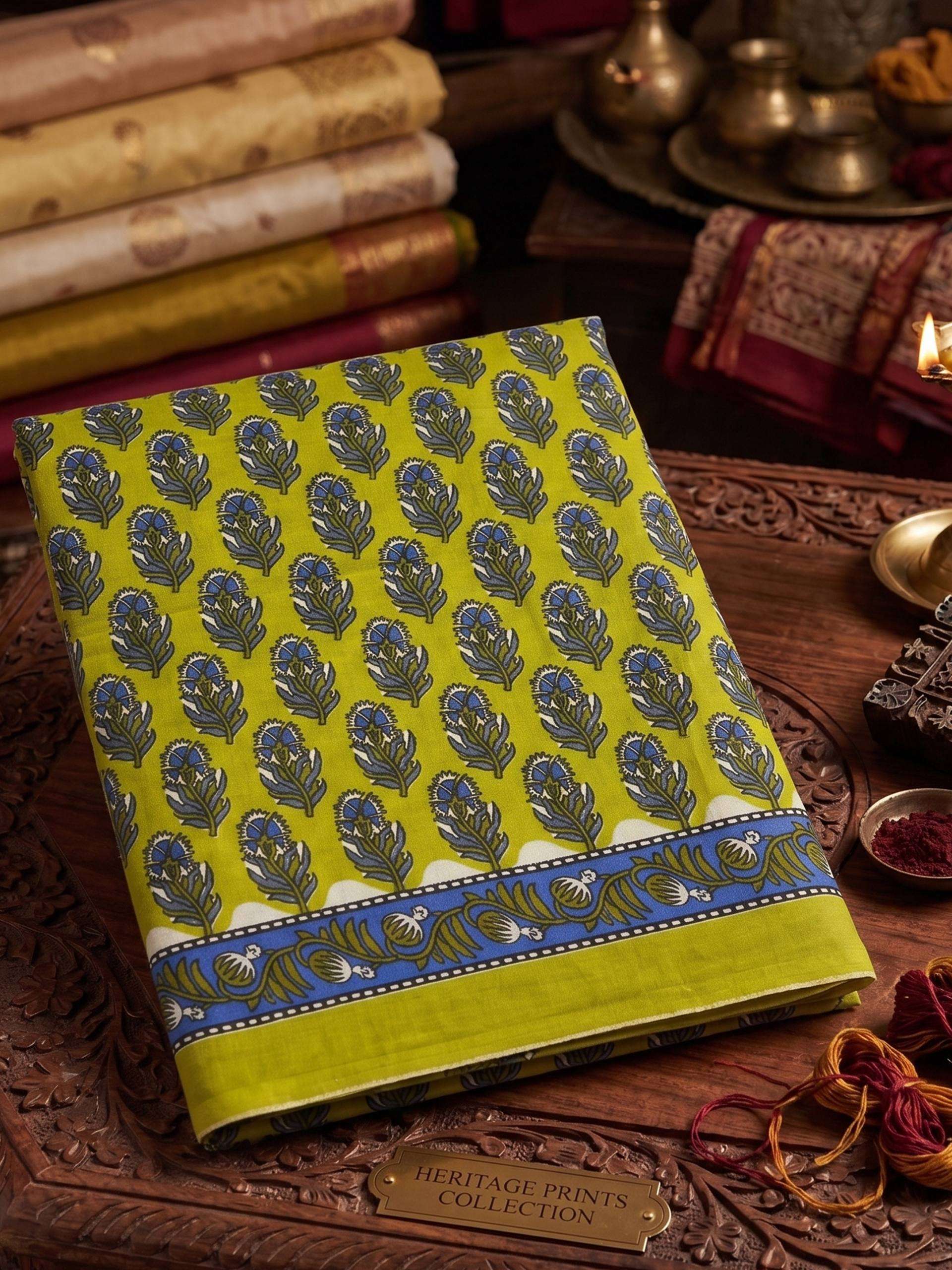 THE HERITAGE PRINTS COLLECTION IS NOW OUT CRAFTED FROM PREMIUM PURE COTTON SAREE BEST RATE